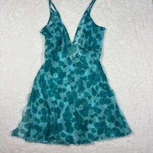 Victoria’s Secret Floral Teal Sheer Dress